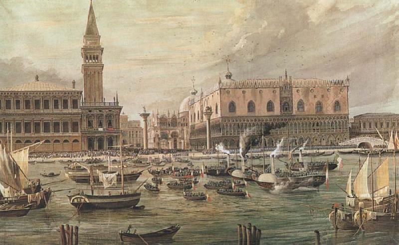 Luigi Querena The Arrival in Venice of Napoleon-s Troops Sweden oil painting art